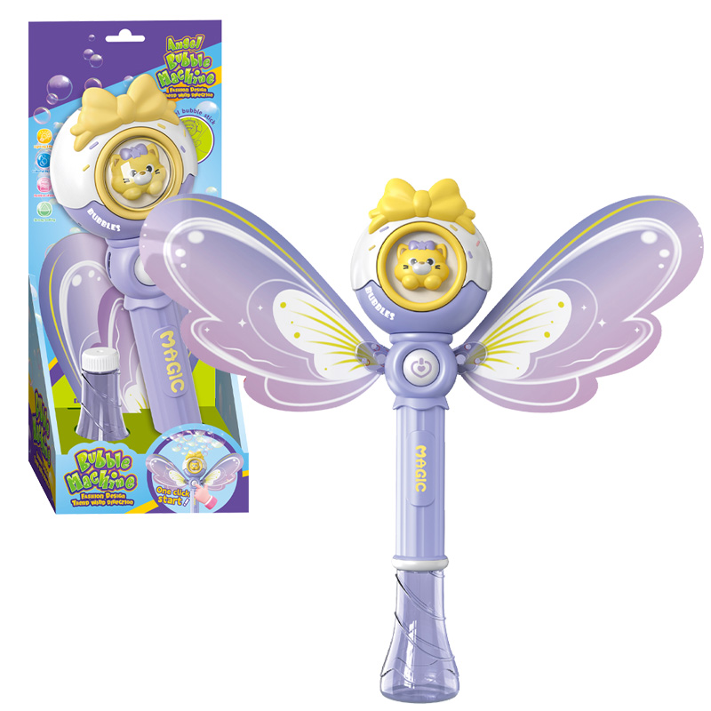 B/O ANGEL BUBBLE STICK (PURPLE), W/30ML BUBBLE WATER toys
