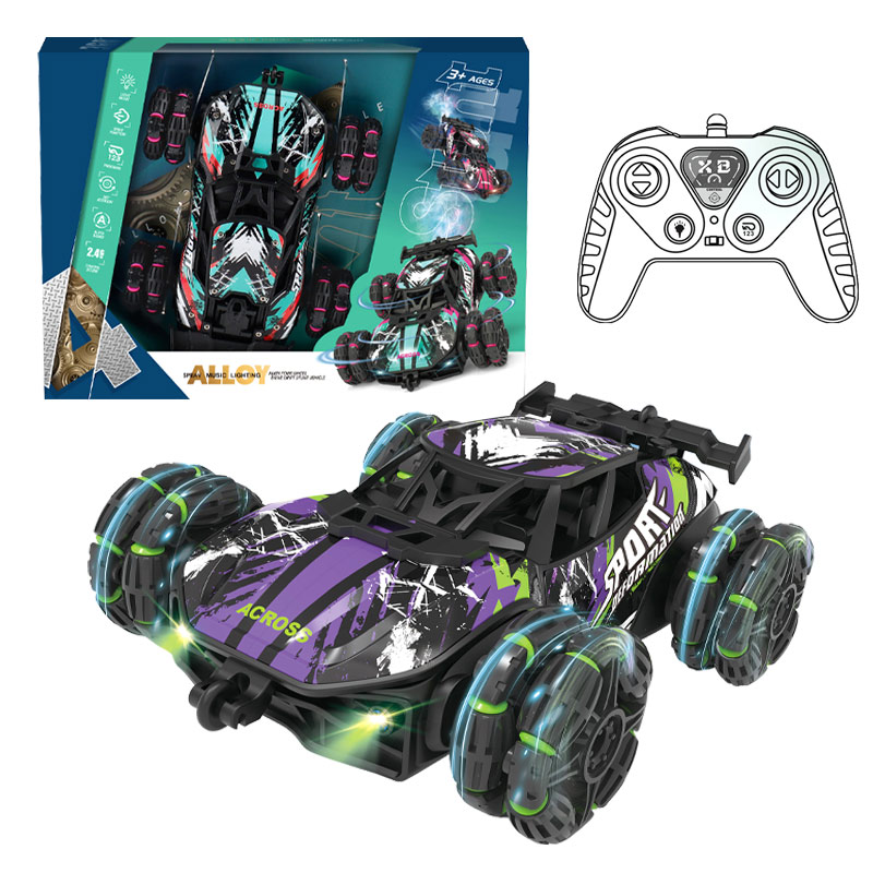 2.4G ALLOY R/C STUNT CAR W/LIGHT,MUSIC,SPRAY(3 COLORS) toys