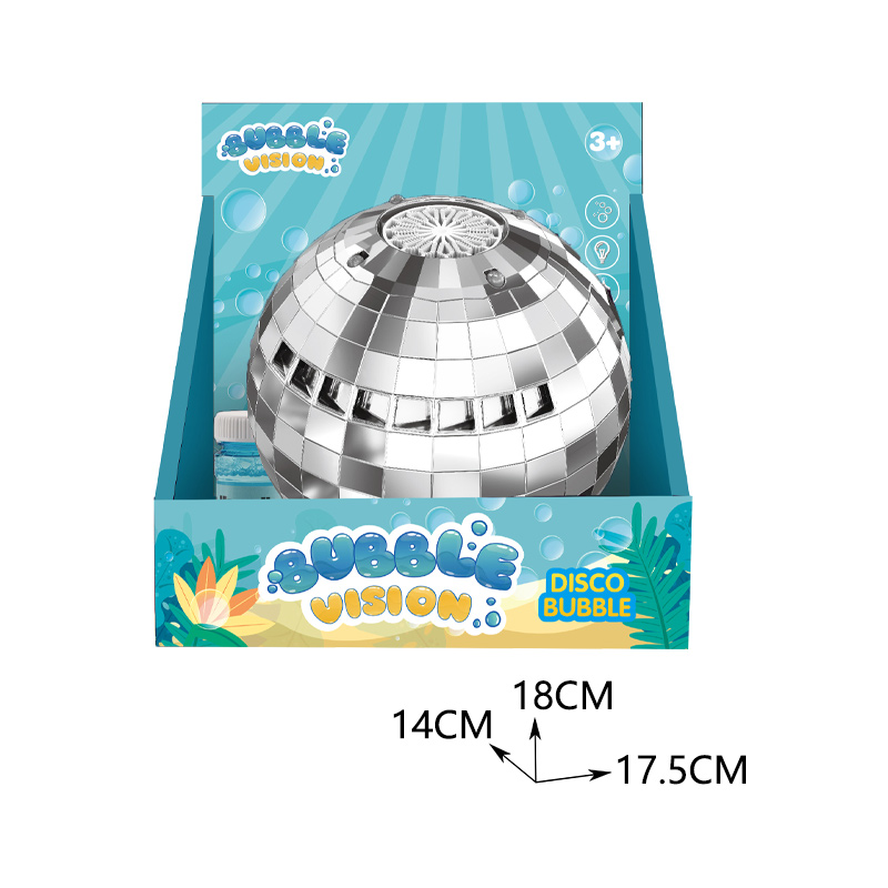 BO DISCO BUBBLE MACHINE WITH LIGHT , 1*50ML BUBBLE SOLUTION toys