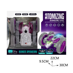 R/C STUNT CAR W/SPRAY,LIGHT(BLUE/PURPLE) toys