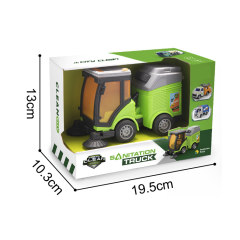 FRICTION SANITATION TRUCK，4 ASST toys
