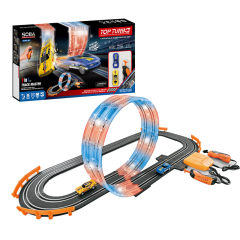 1:43 B/O RACING TRACK CAR  W/LIGHT RAIL toys