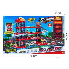 PARKING LOT SET W/LIGHT,MUSIC W/3PCS SLIDE ALLOY CAR toys