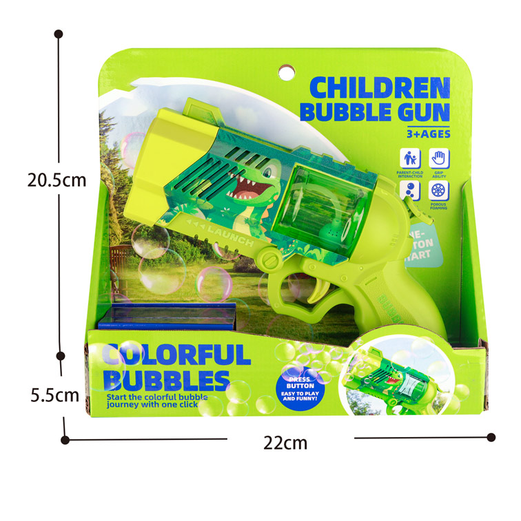 B/O 8-HOLE DINOSAUR BUBBLE GUN W/LIGHT toys