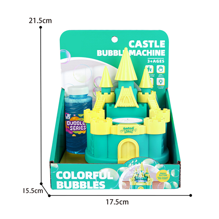 B/O 10-HOLE CASTLE BUBBLE MACHINE W/LIGHT toys