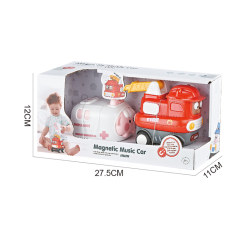 MAGNETIC MUSIC CAR,2 PCS (3 ASST) toys