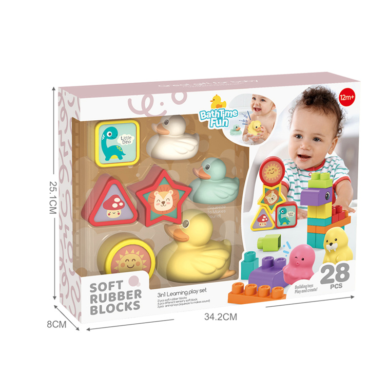 3 IN 1 SOFT RUBBER BLOCKS,28 PCS toys