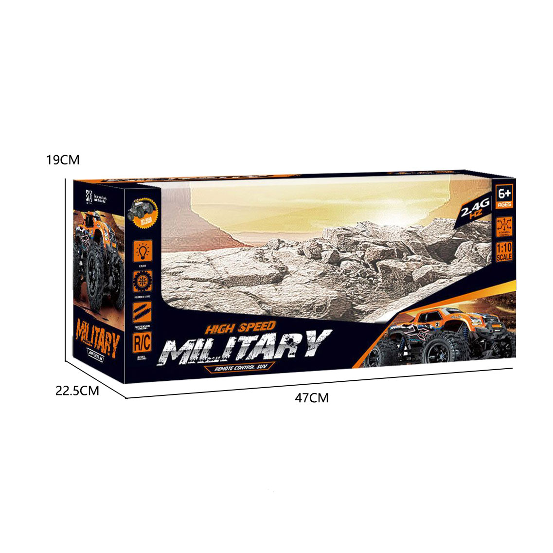 R/C 1:10 2.4G 4CH HIGH-SPEED OFF-ROAD CAR W/LIGHTS,2 COLORS ASST toys