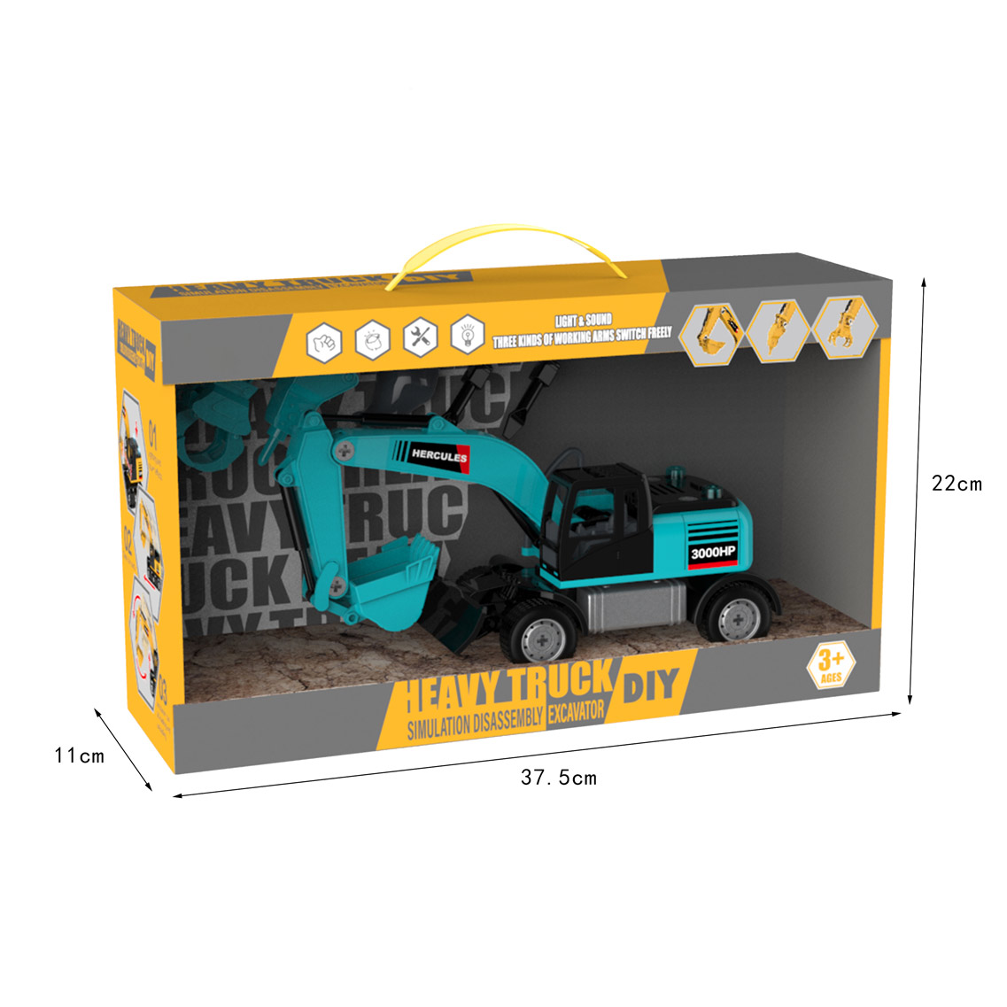 SLIDE HEAVY TRUCK DIY W/LIGHT,SOUND toys