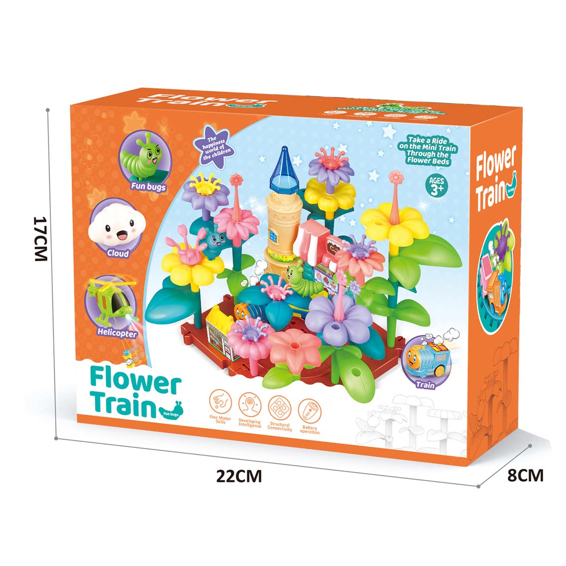 DIY FLOWER TRAIN W/LIGHTS(30 PCS) toys