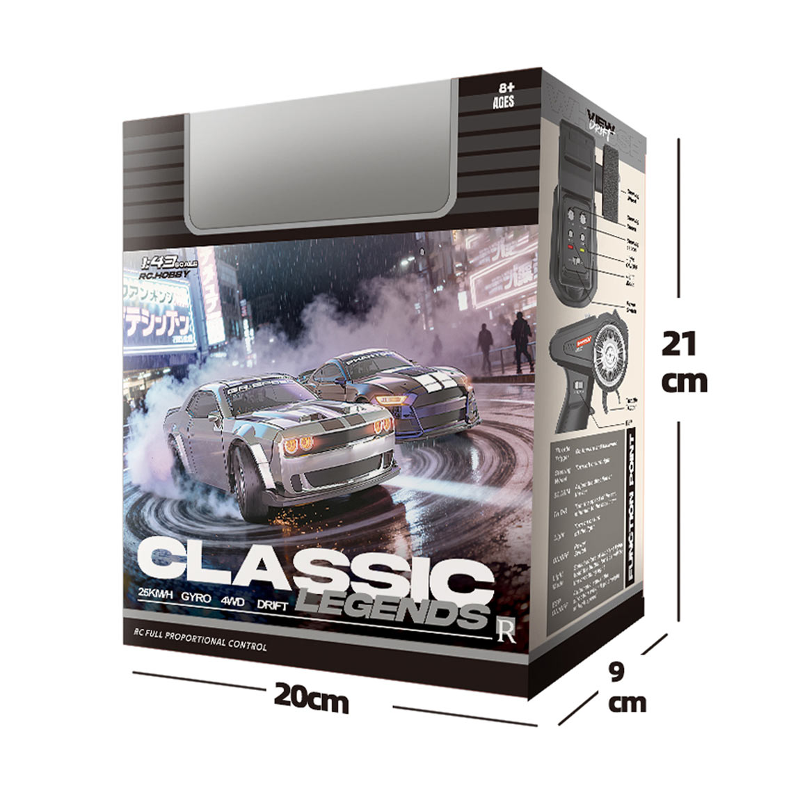 1:43 2.4G R/C DRIFT CAR W/GYRO,LIGHTS toys