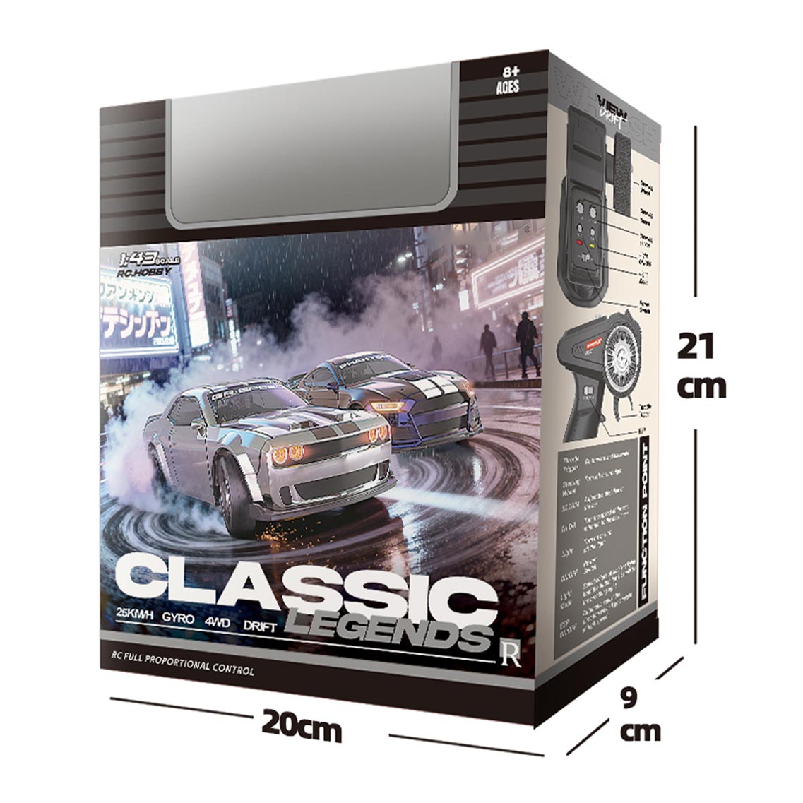 1:43 2.4G R/C DRIFT CAR W/GYRO,LIGHTS toys