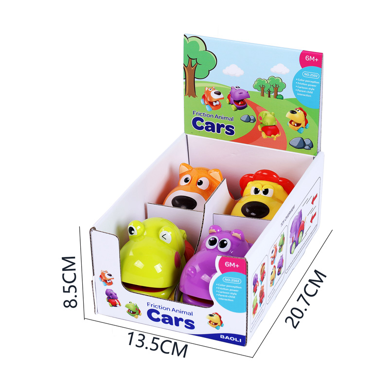 friction animals cars 4pcs/box toys