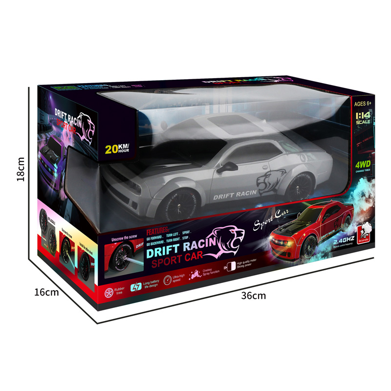 1:14 R/C CAR W/LIGHT,SPRAY(PURPLE/RED/BLACK/GREY/GREEN) toys