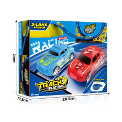 5M PE DOUBLE TRACK COMPETITIVE SLIDING RAIL CAR W/ 2 ALLOY CARS toys