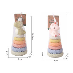STRAW MATERIAL SOFT SILICONE TEXTURED STACKING TOY（2 ASST） toys