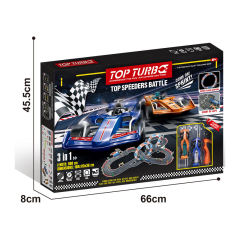 1:43 B/O RACING TRACK CAR W/LIGHT RAIL toys