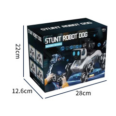 8-WHEELED STUNT ROBOT DOG  W/LIGHT,MUSIC，SPRAY toys
