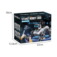 8-WHEELED STUNT ROBOT DOG  W/CAMERA,LIGHT,MUSIC(BLCAK/SILVER) toys