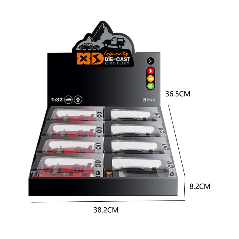 1:32  ALLOY PULL BACK CAR（BLACK/RED,8PCS/DISPLAY BOX） toys