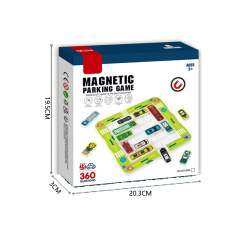 Magnetic sliding puzzle parking lot maze (360 levels, 15 cars) toys