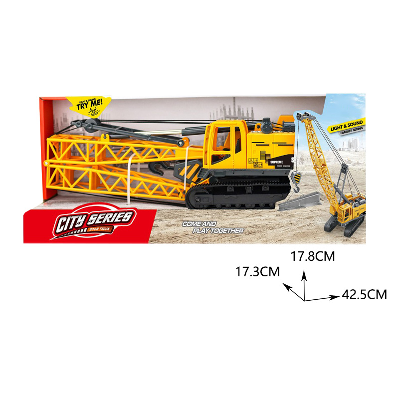1: 14. Engineering tower crane sliding, lighting, sound, lifting, 360 ° rotation toys