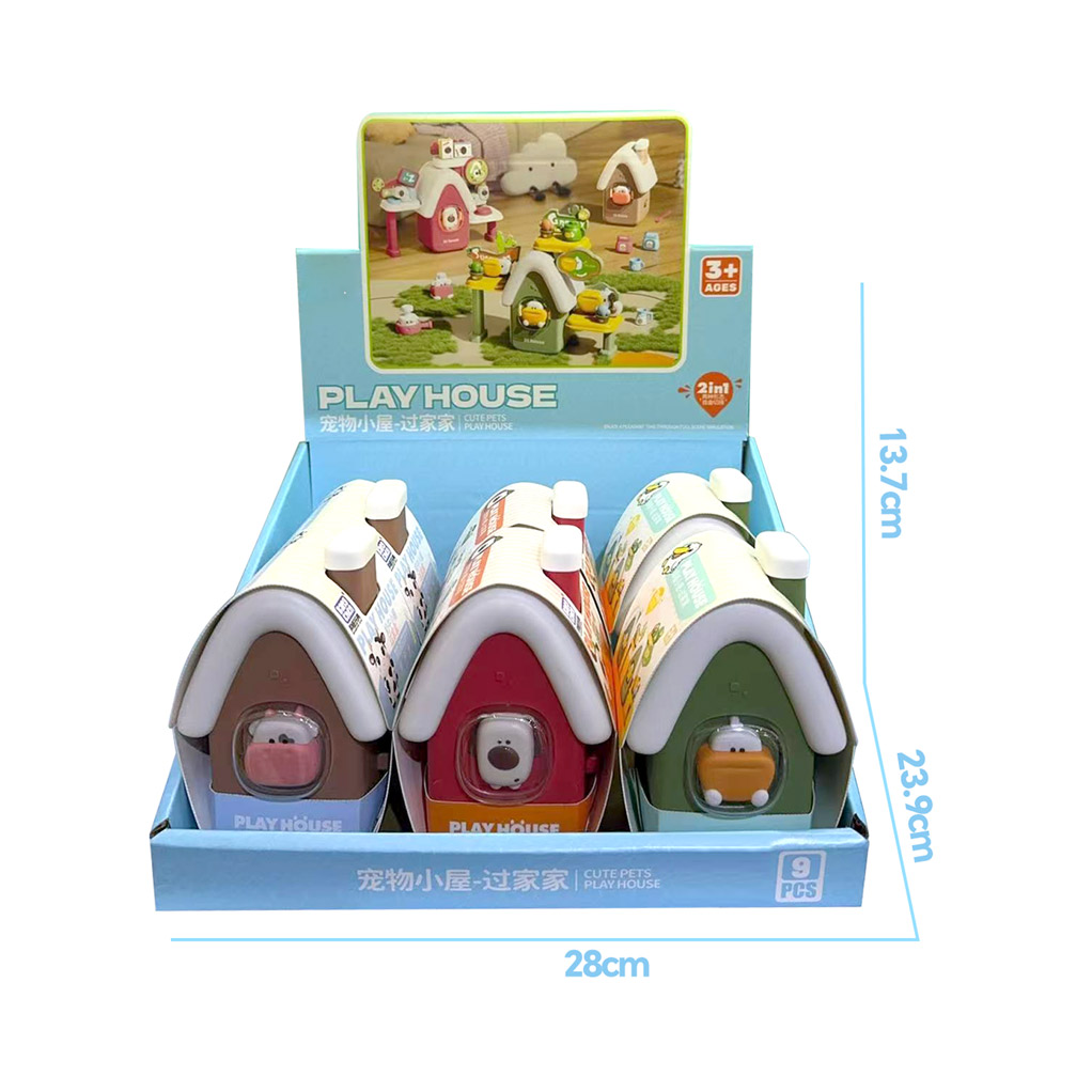 PET HOUSE W/LIGHT(3 ASST,9PCS/DISPLAY BOX) toys