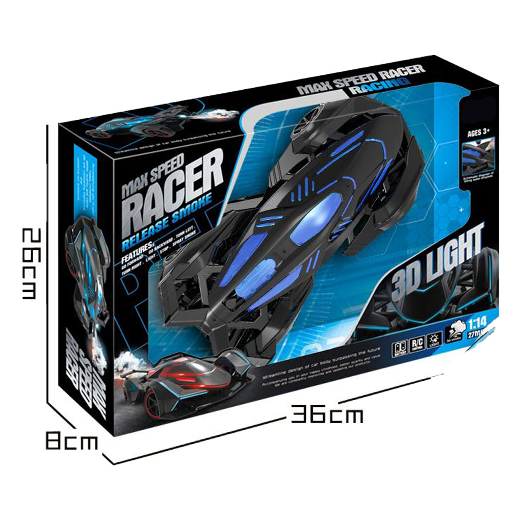 1:16 5CH R/C CAR V12 BLACK RED/BLACK BLUE W/SPRAY BATTERY  INCLUDED  toys