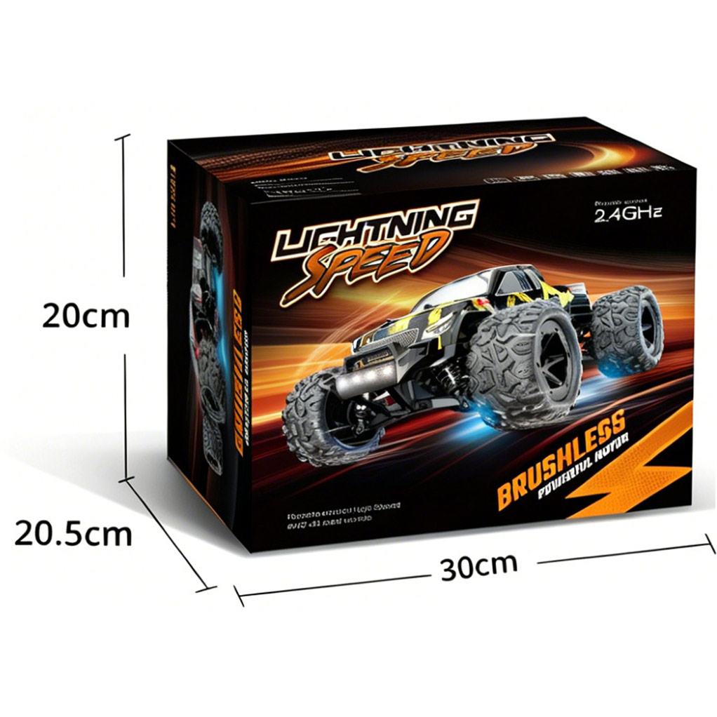 2.4G 1:18 R/C BRUSHLESS CAR W/LIGHT（YELLOW/BLUE) toys