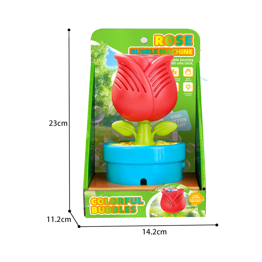 ROSE BUBBLE MACHINE W/LIGHT(4*AA NOT INCLUDED) toys