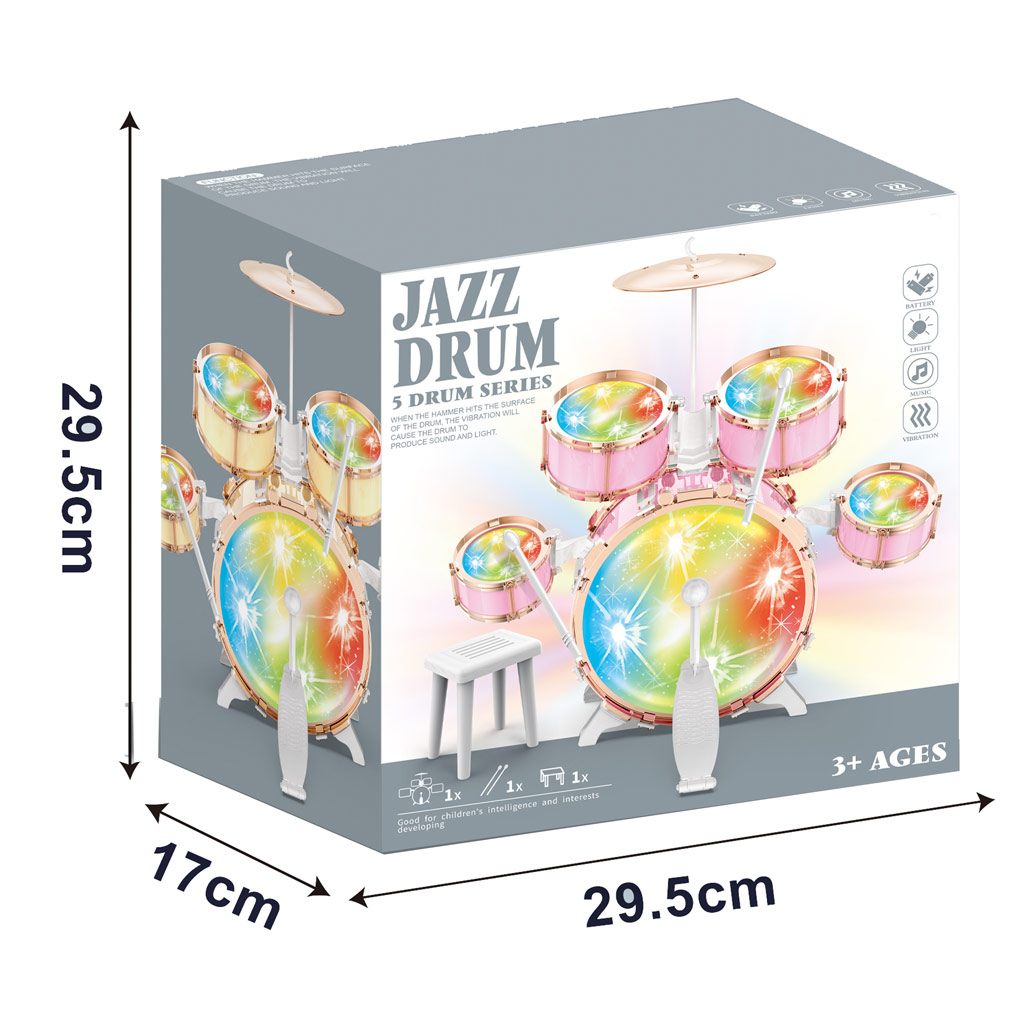 JAZZ DRUM SET W/LIGHT toys