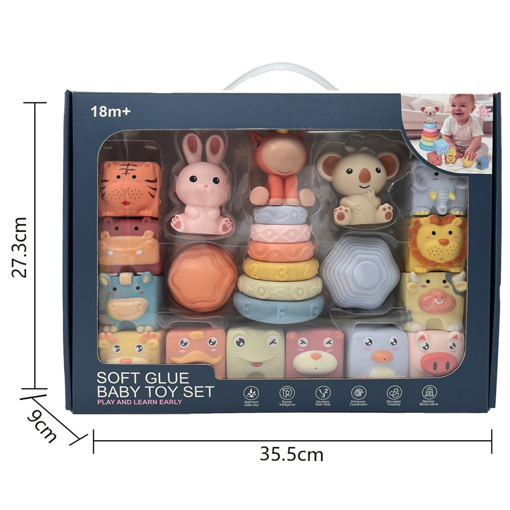 SOFT RUBBER TOY SET 3 IN 1(23PCS) toys