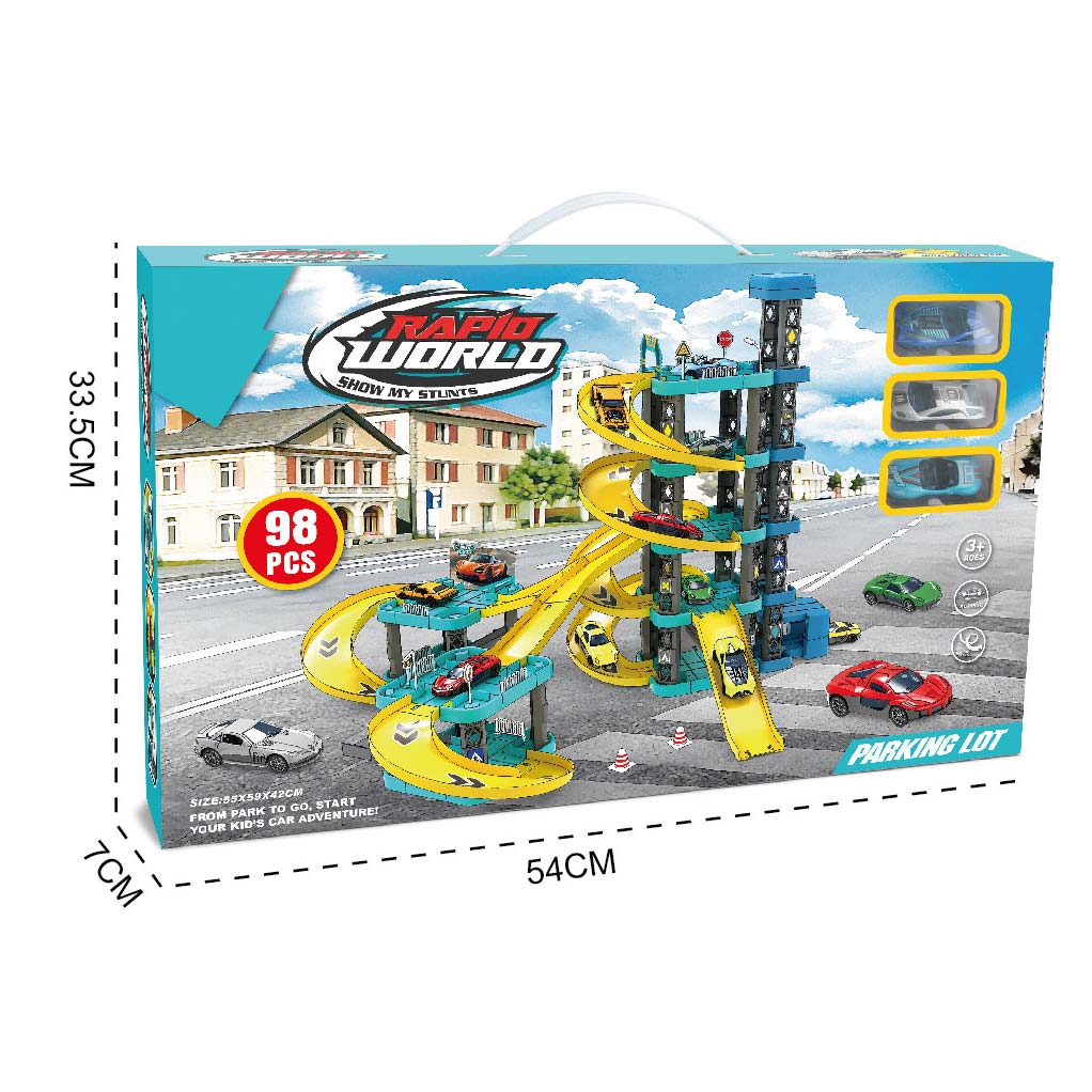 PARKING LOT W/ALLOY CAR*3 toys